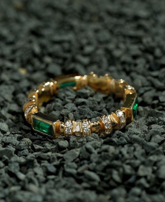 Emerald Orbit Ring